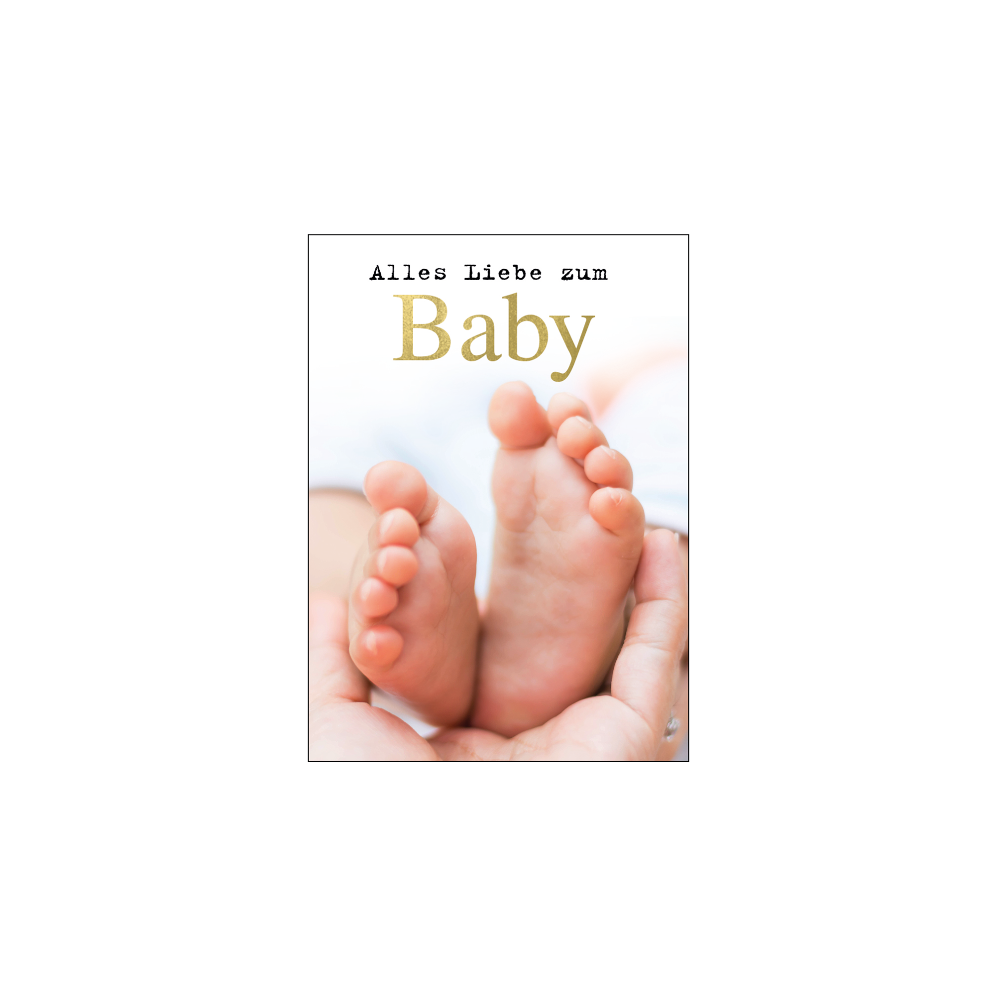 Mini-Grußkarte zur Geburt Babyfüße + product picture