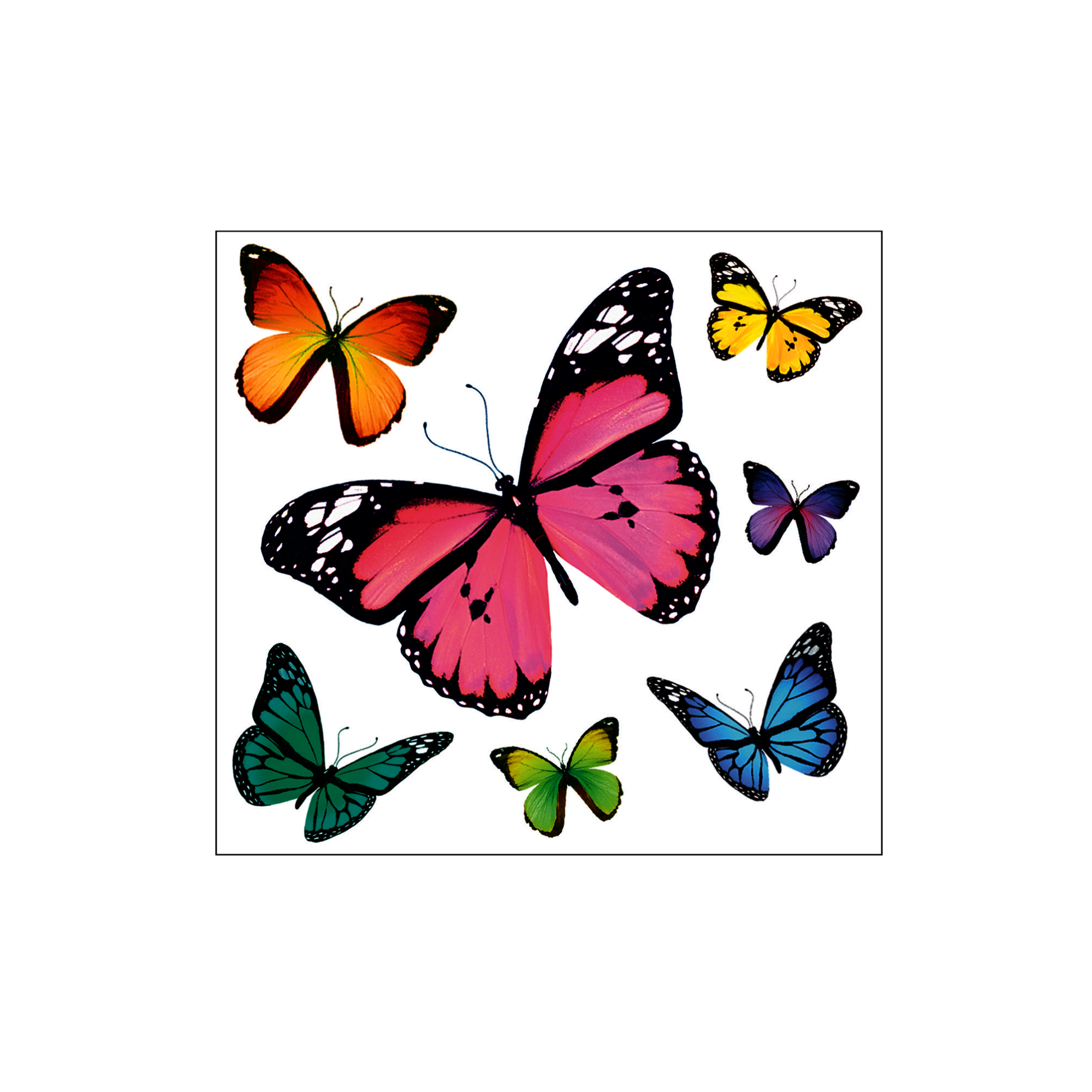 Schmetterling-Sticker mit Glimmer 1 Bogen + product picture