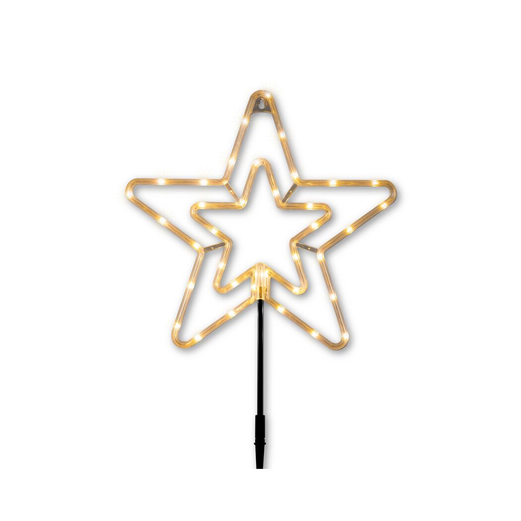 LED-Gartenstecker 'Stern' 36 LEDs warmweiß 32 x 49 cm