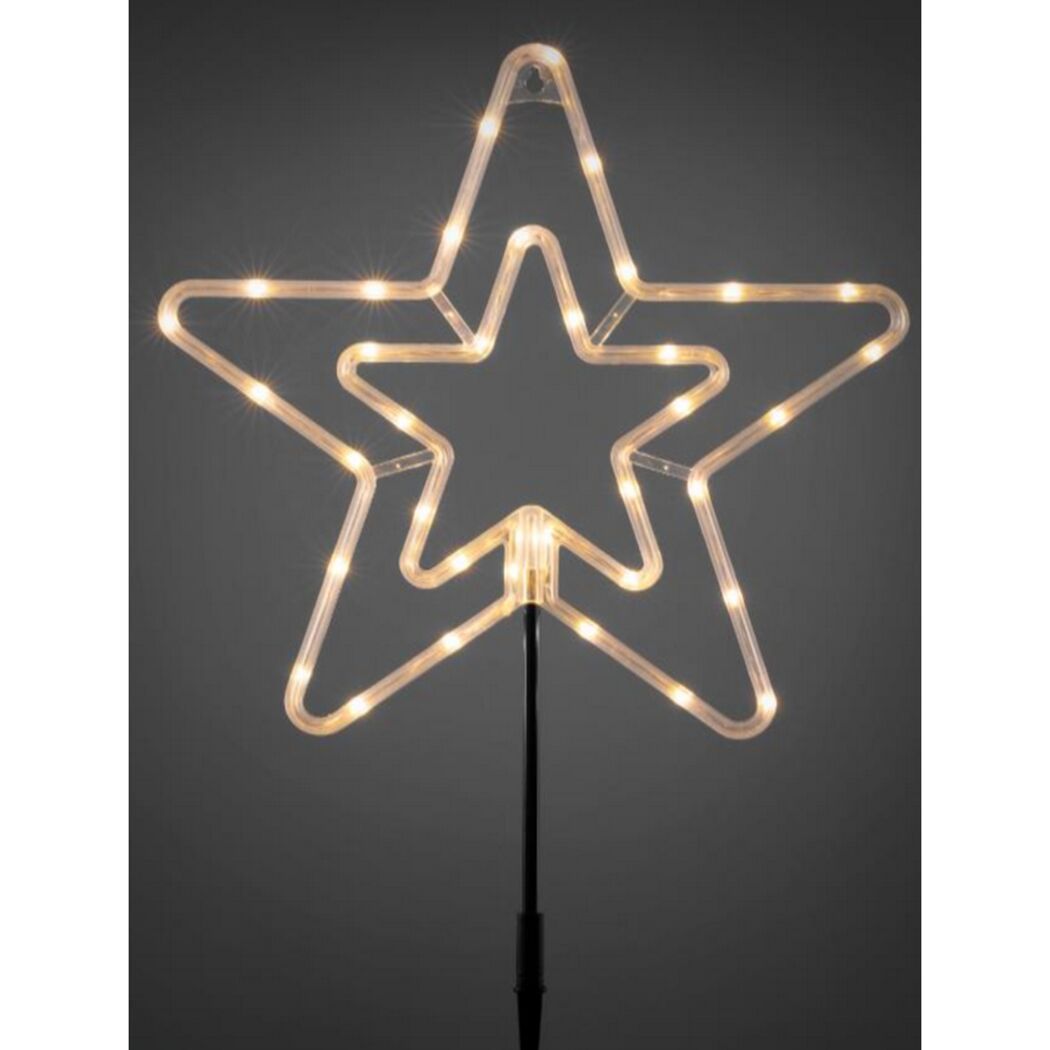 LED-Gartenstecker 'Stern' 36 LEDs warmweiß 32 x 49 cm