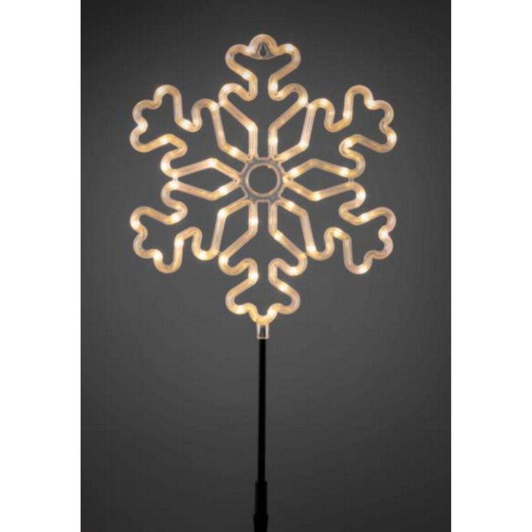 LED-Gartenstecker 'Schneeflocke' 56 LEDs warmweiß 25 x 53 cm