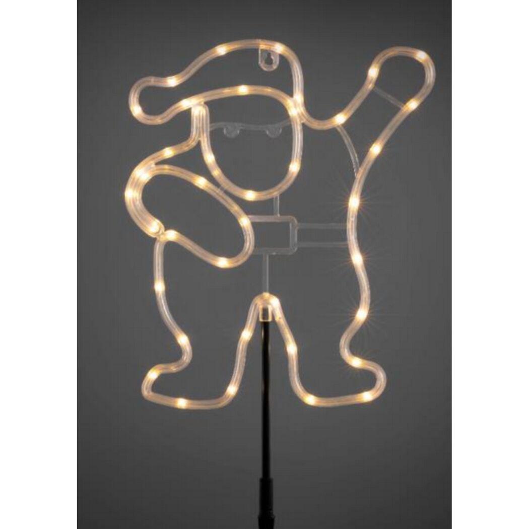 LED-Gartenstecker 'Santa' 39 LEDs warmweiß 26 x 48,7 cm