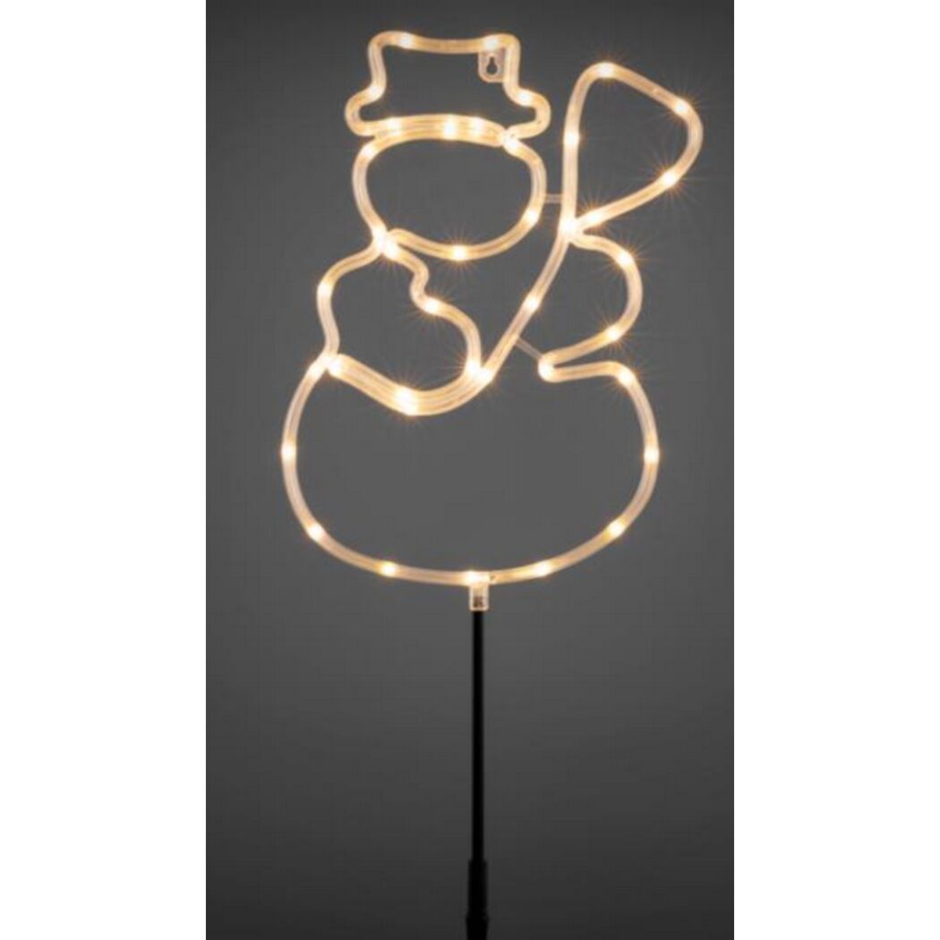 LED-Gartenstecker 'Schneemann' 39 LEDs warmweiß 22,3 x 57,5 cm
