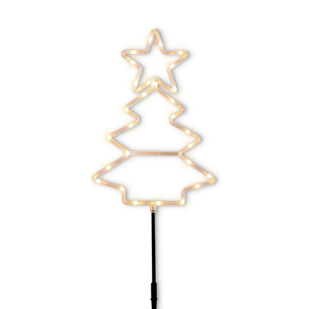 LED-Gartenstecker 'Weihnachtsbaum' warmweiß 25 x 60 cm