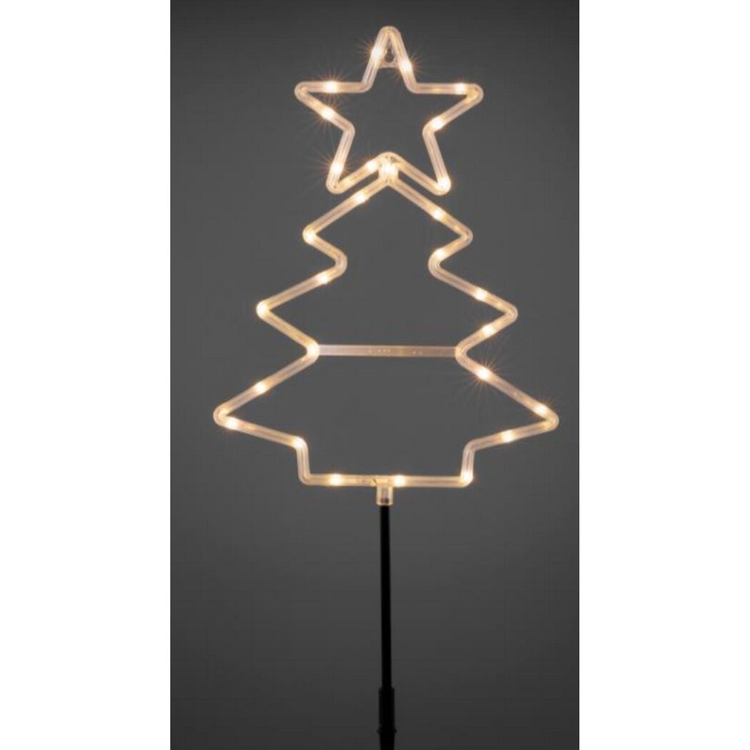 LED-Gartenstecker 'Weihnachtsbaum' warmweiß 25 x 60 cm