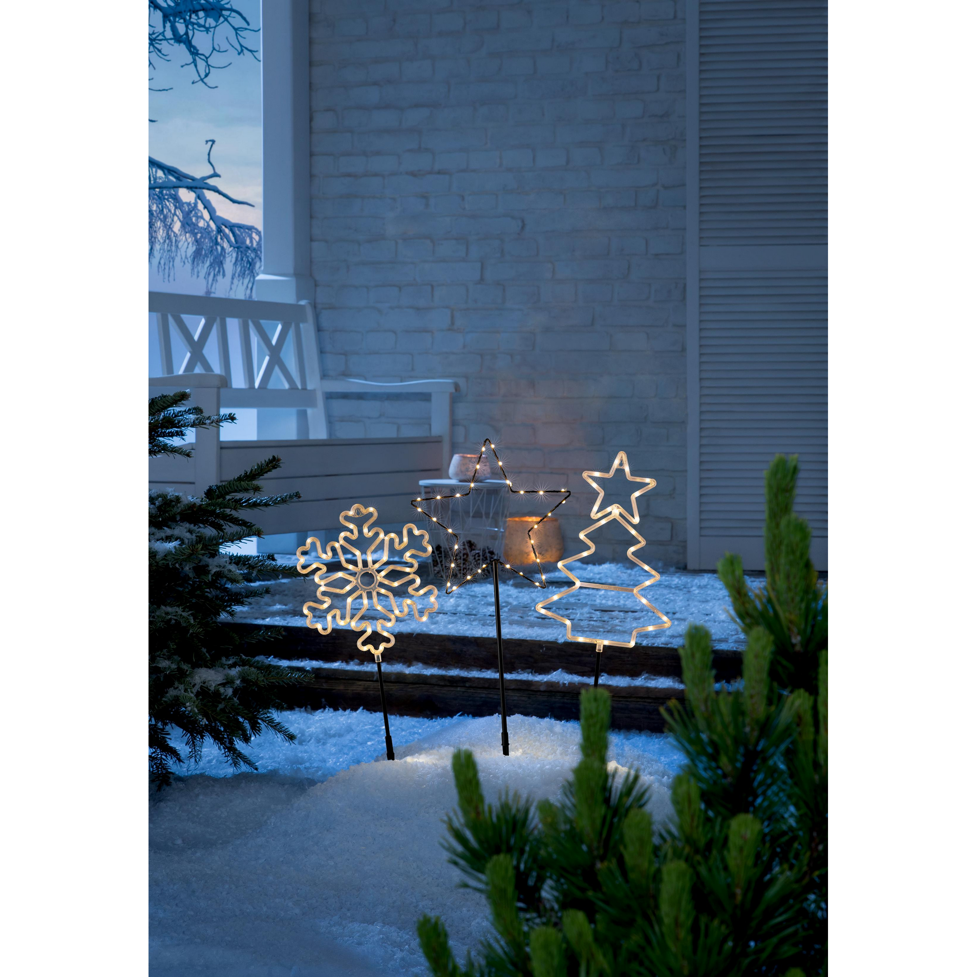 LED-Gartenstecker 'Weihnachtsbaum' warmweiß 25 x 60 cm + product picture