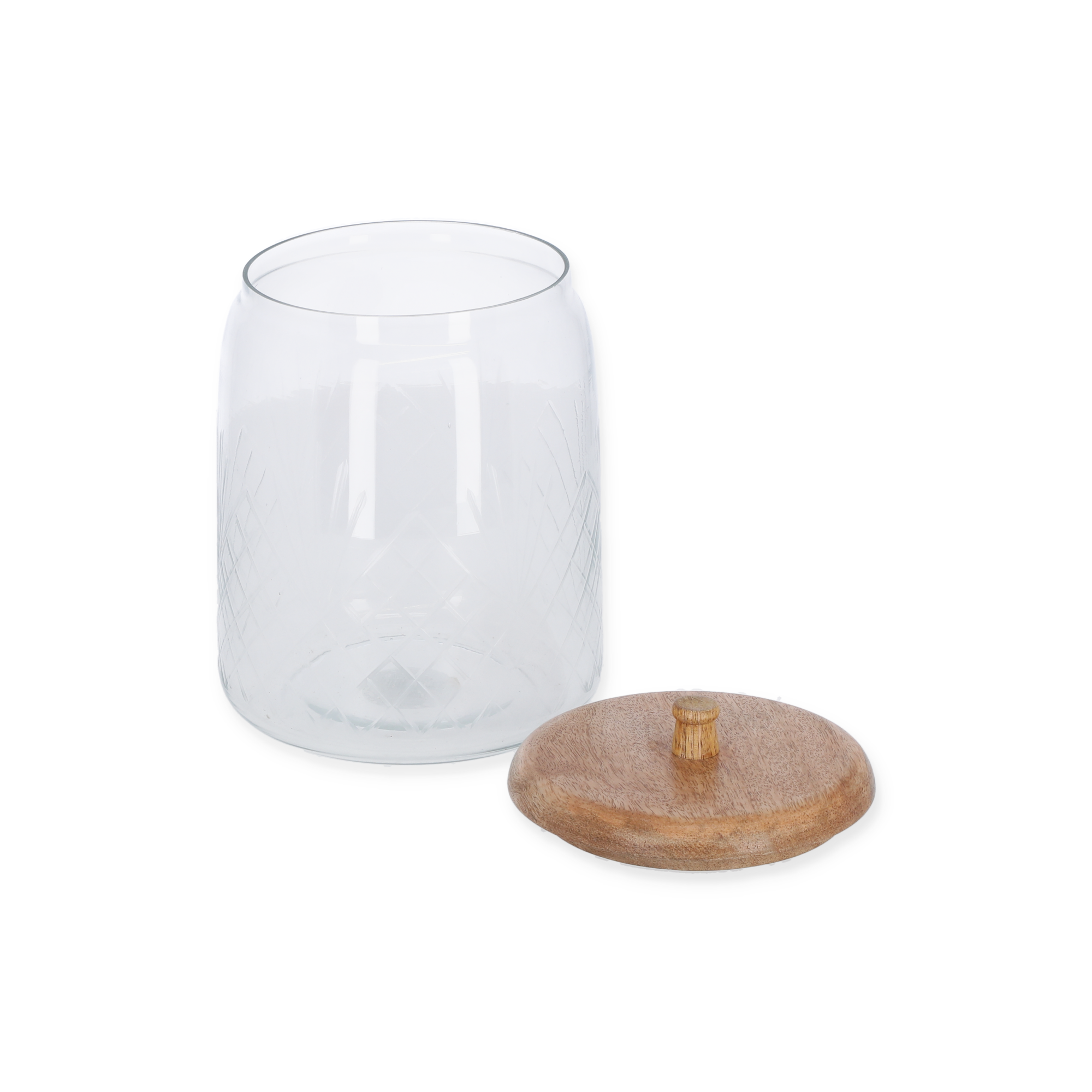Dose Glas/Mangoholz transparent/braun Ø 10 x 16 cm + product picture