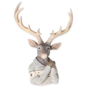 Dekofigur Hirsch Polyresin braun/grau 25 x 33 x 20 cm