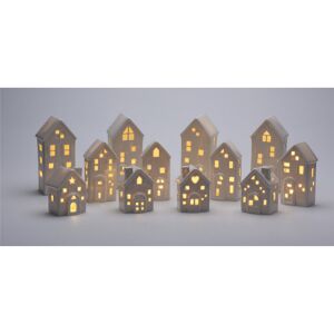 LED-Keramikhaus warmweiß 5,8 x 8,7 x 6 cm