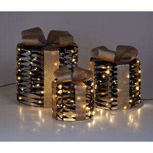 LED-Dekogeschenk 3 Stück warmweiß 30 x 30 x 30 cm