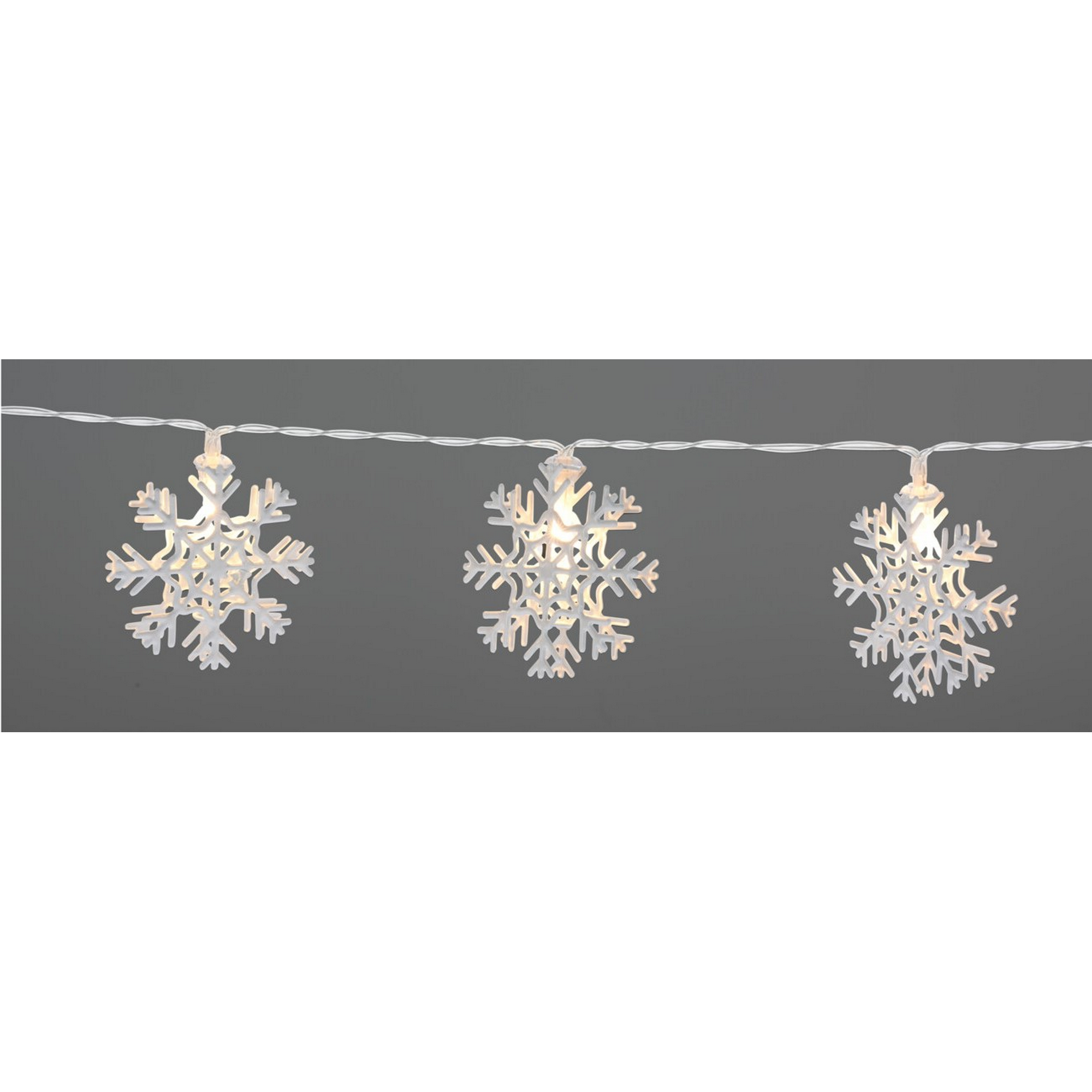 Lichterkette mit Schneeflocken