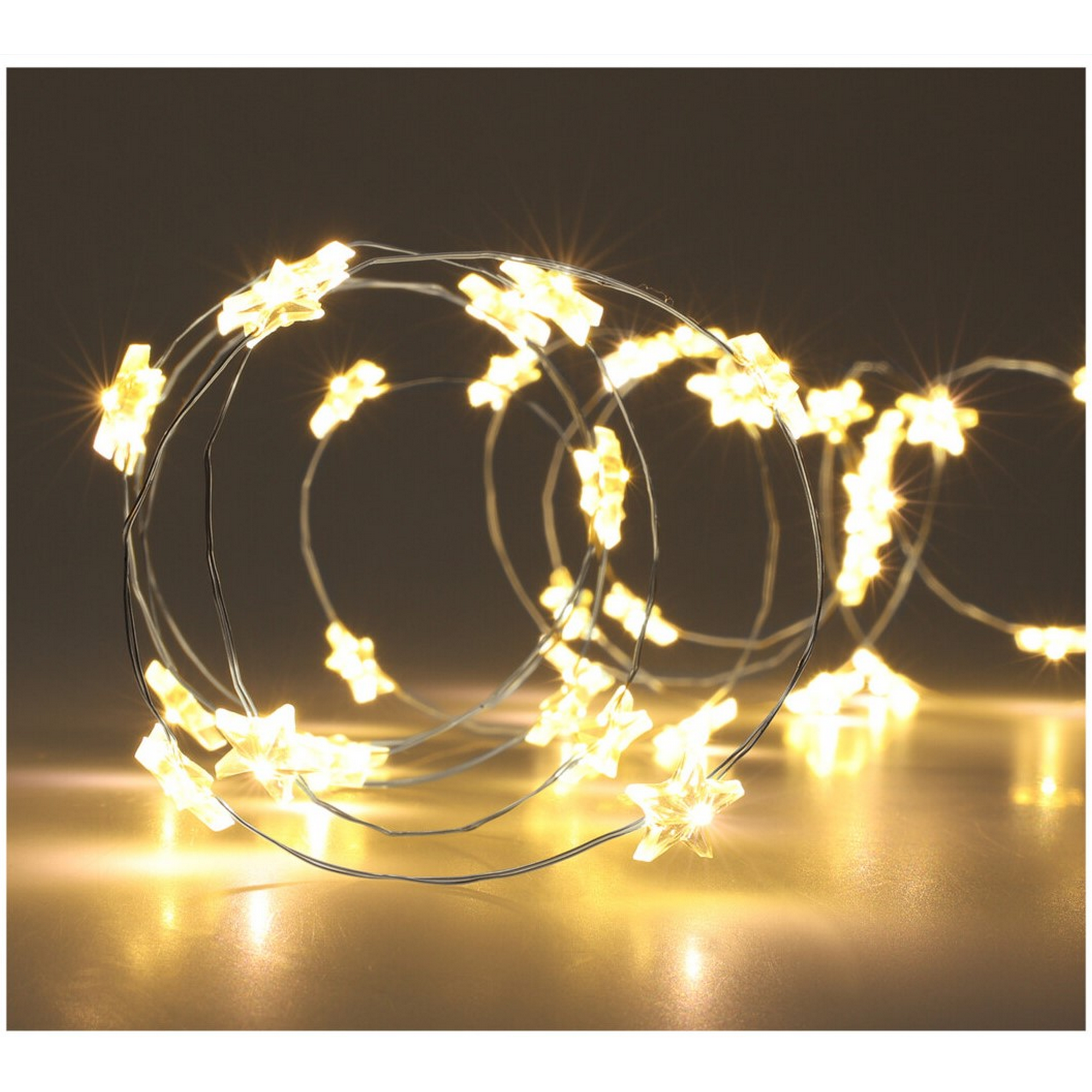 LED-Draht-Lichterkette warmweiß