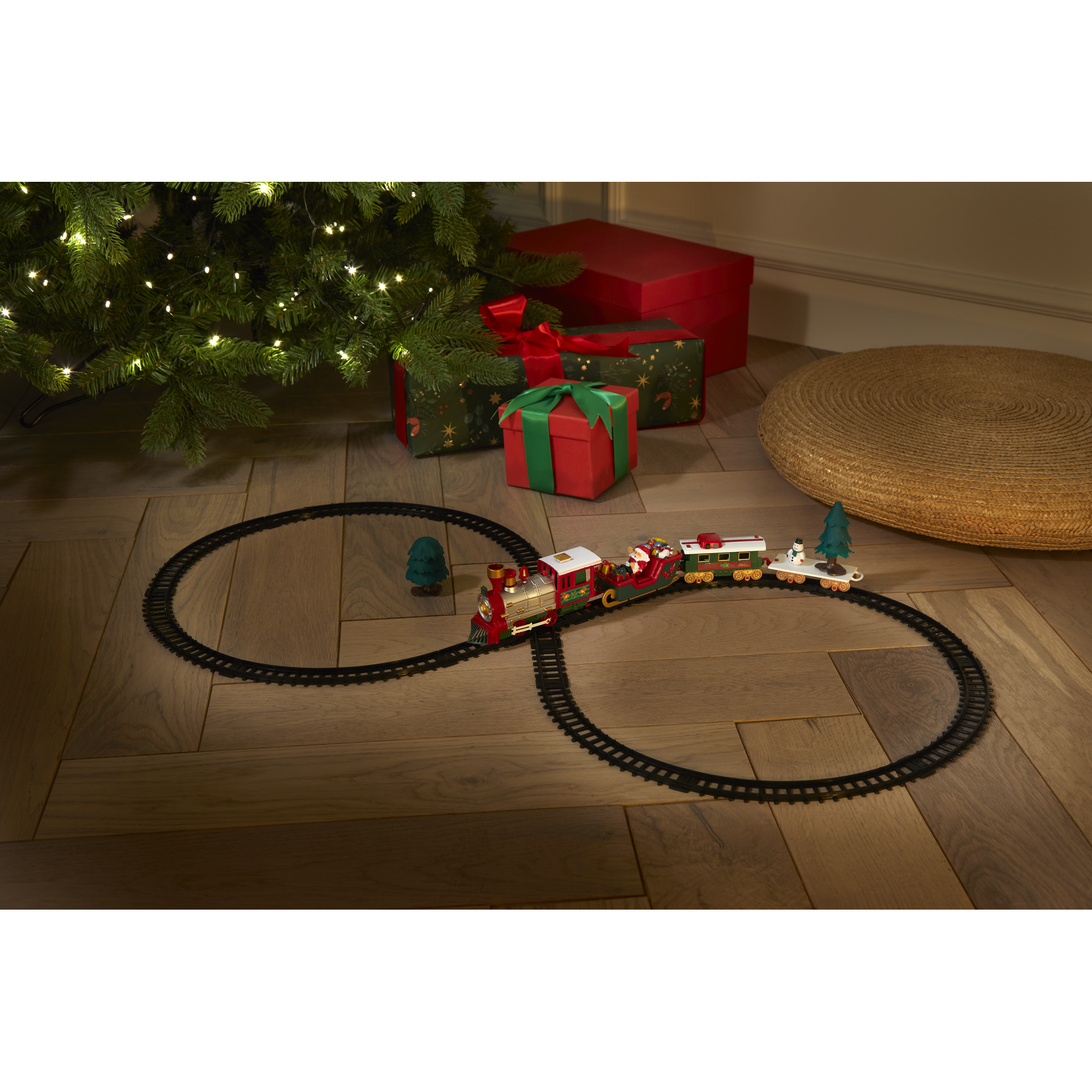 Deko-Eisenbahn mit Sound und Licht 283 cm 22-teilig