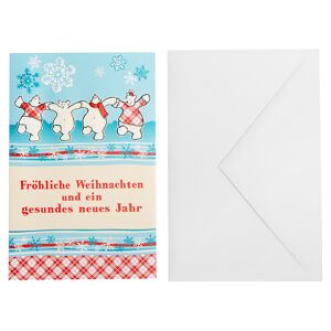 Weihnachtskarte blau/rot mit Umschlag
