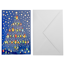 Verkleinertes Bild von Weihnachtskarte blau/rot mit Umschlag