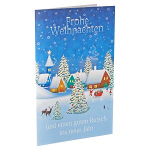 Weihnachtskarte 'Frohe Weihnachten' mehrfarbig mit Umschlag