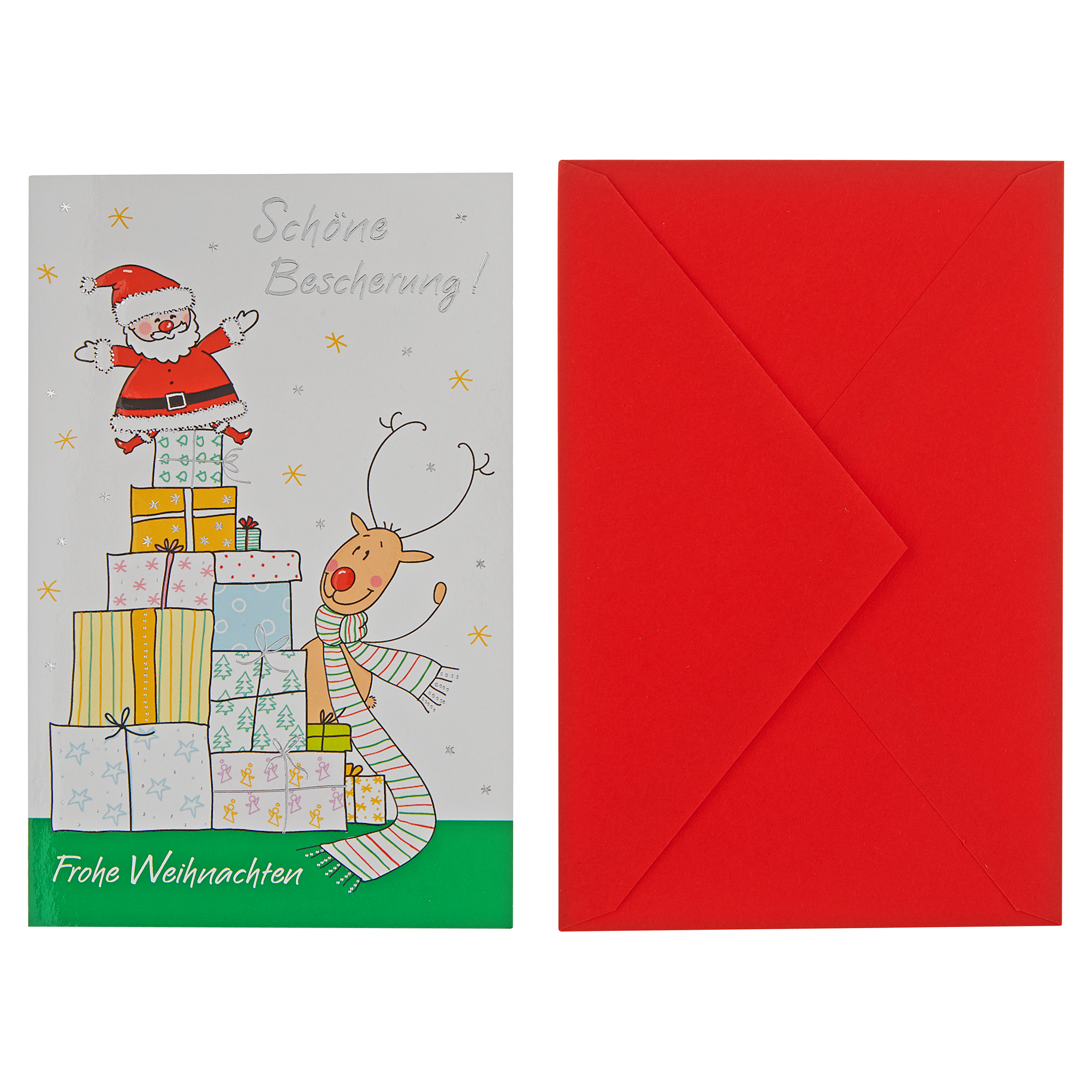 Weihnachtskarte 'Frohe Weihnachten' mehrfarbig mit Umschlag + product picture