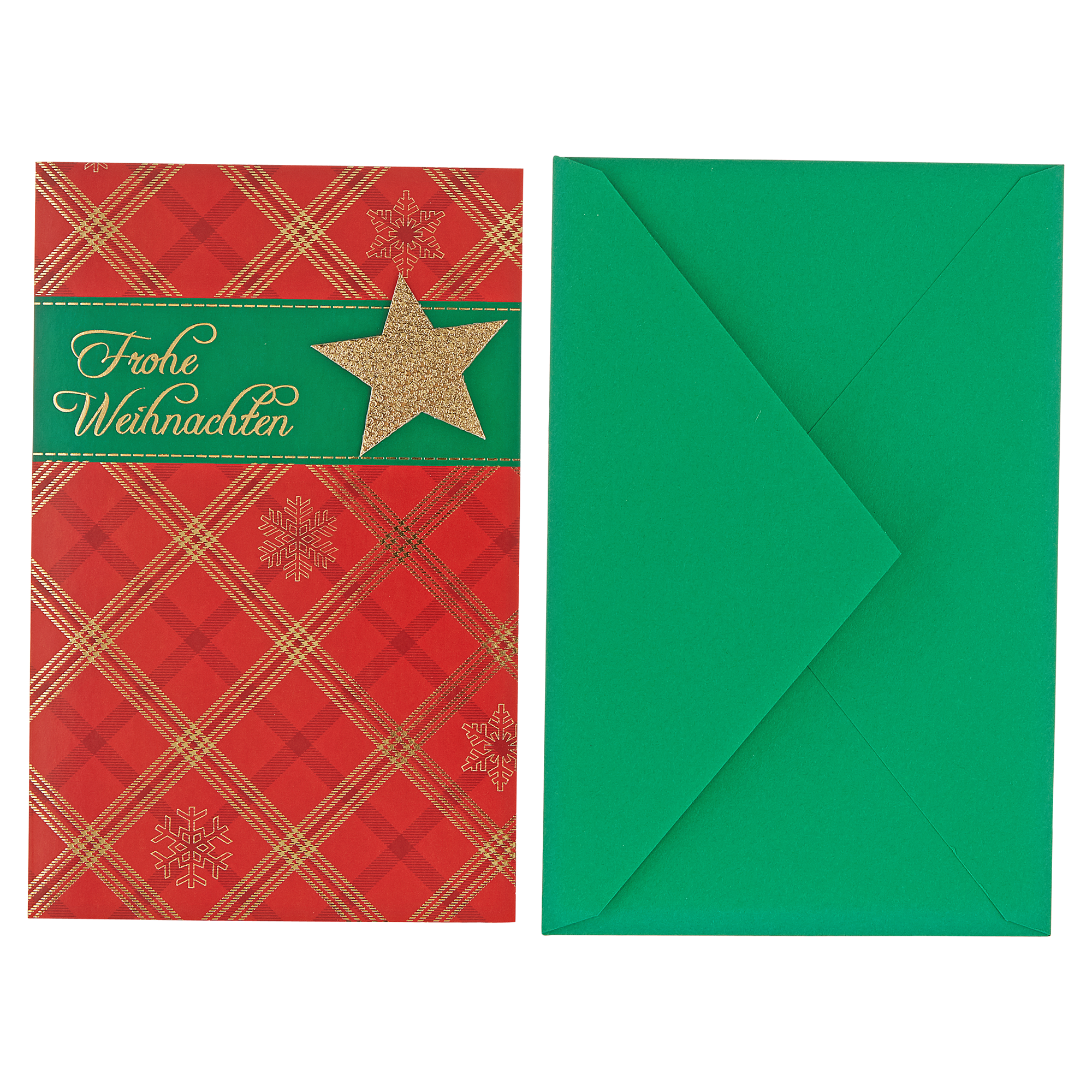 Weihnachtskarte 'Karo' rot mit Umschlag + product picture