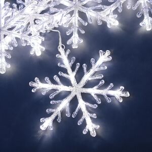 LED-Lichtervorhang 'Schneeflocken' 60 LEDs kaltweiß 400 cm
