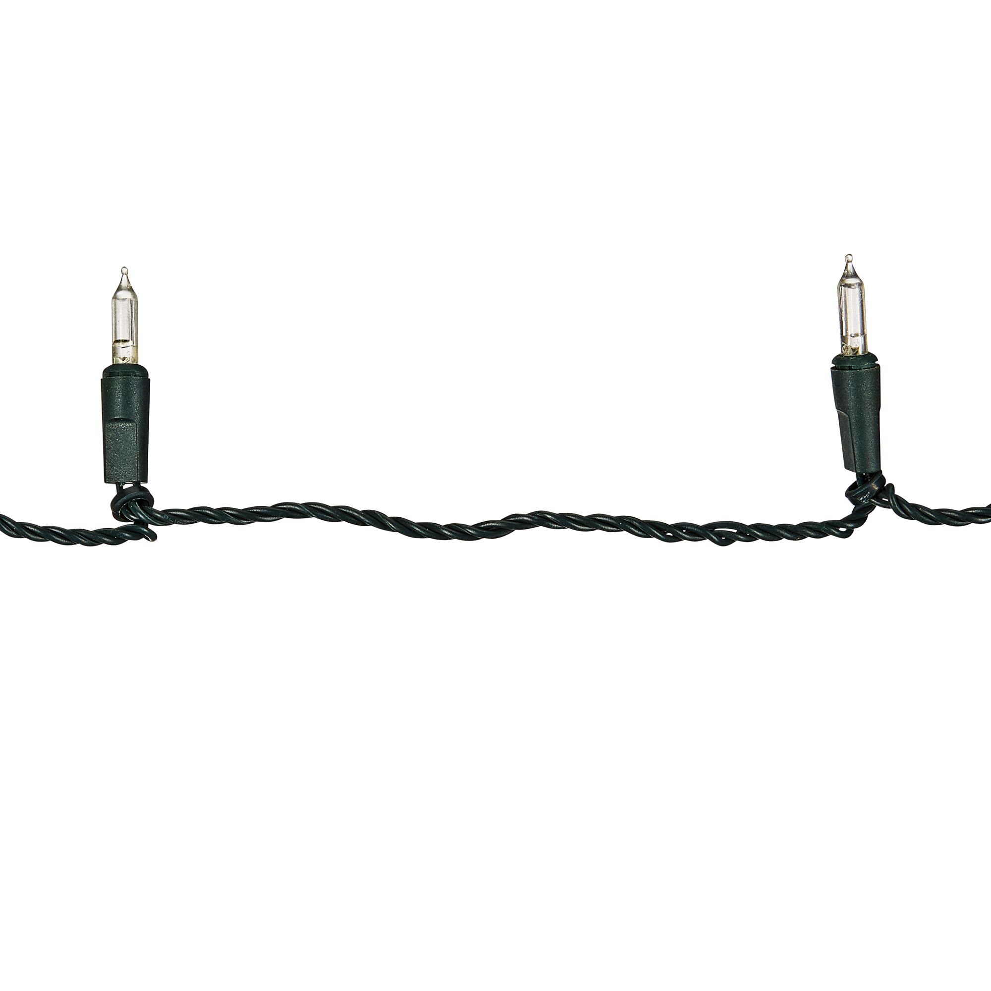 Grüne Lichterkette mit zwei kleinen Glühbirnen