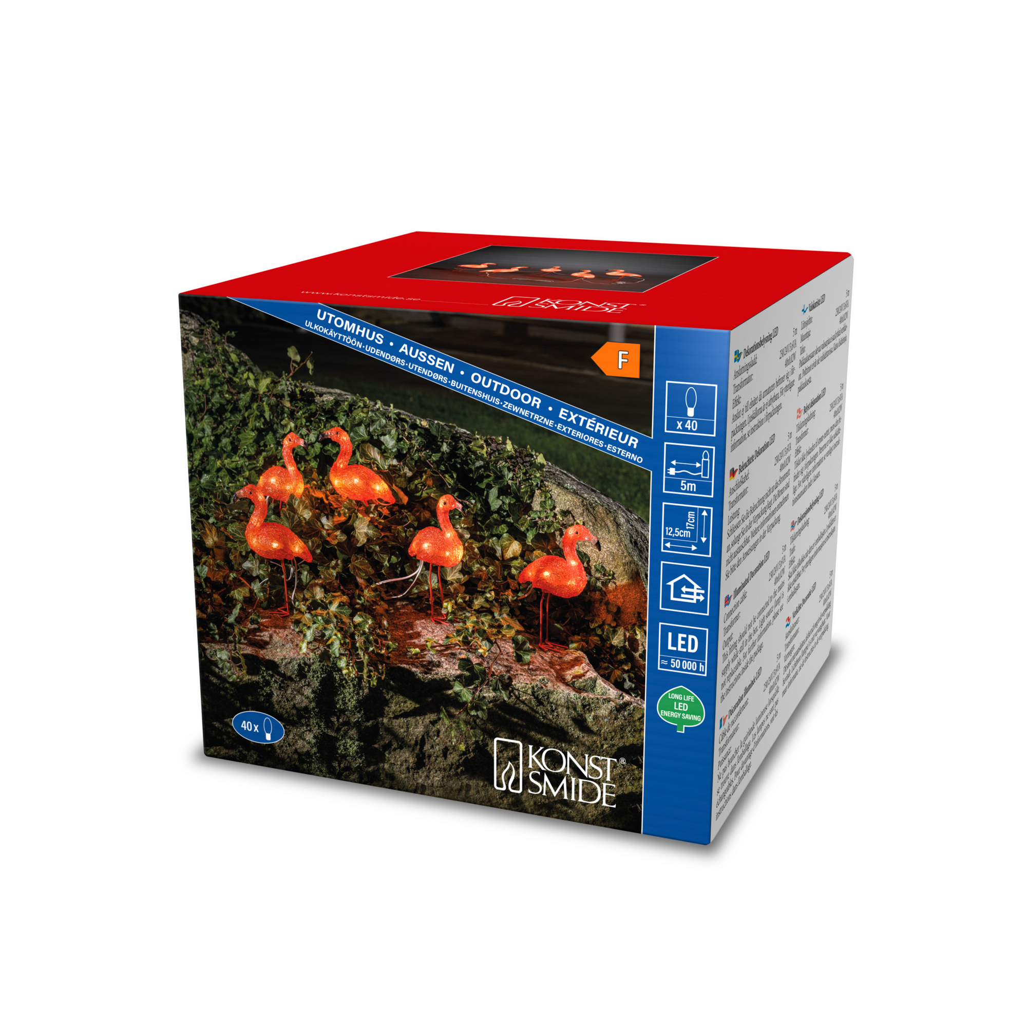 LED-Dekofigur Flamingo 40 LED bernsteinfarben 17 x 400 cm