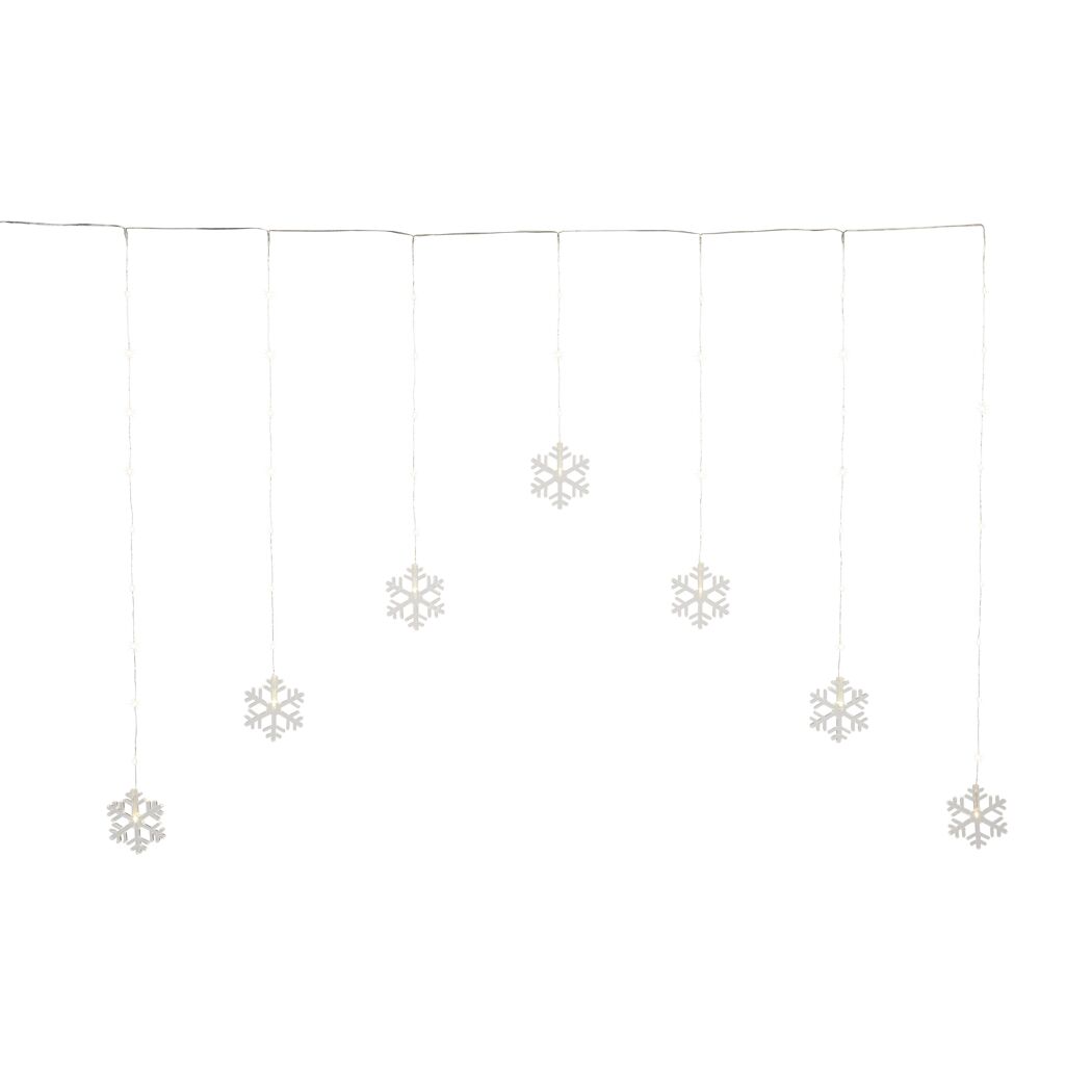 LED-Lichtervorhang 'Schneeflocke' 52 LEDs warmweiß 150 cm