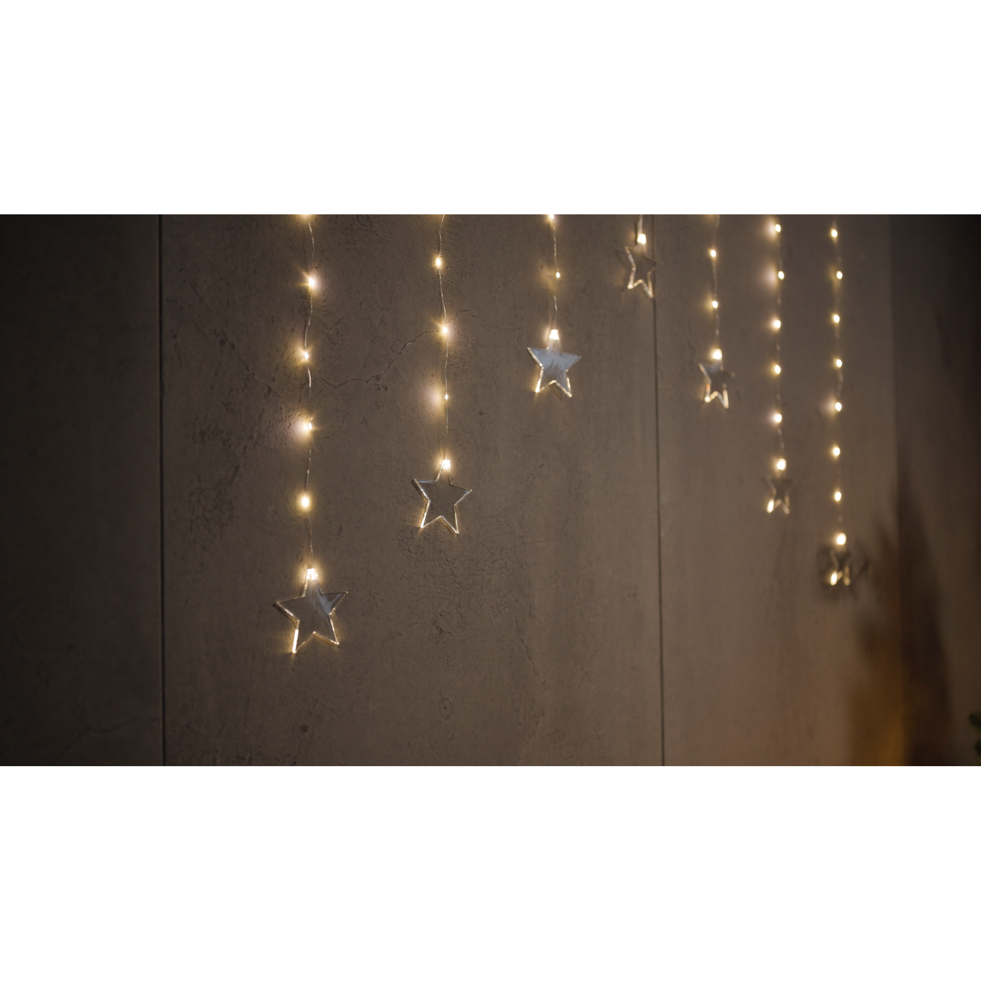 LED-Lichtervorhang 'Stern' 52 LEDs warmweiß 150 cm