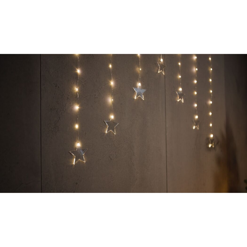 LED-Lichtervorhang 'Stern' 52 LEDs warmweiß 150 cm