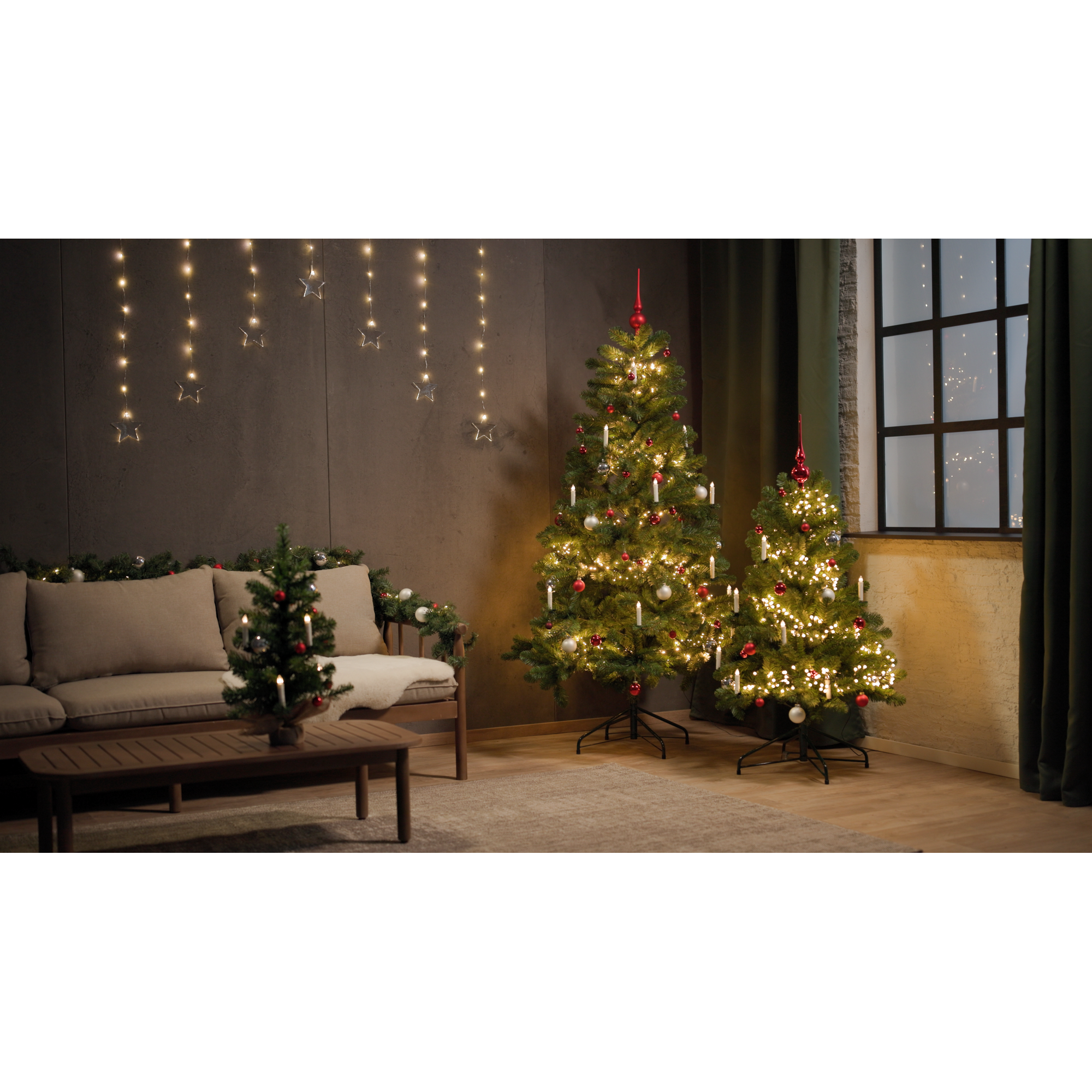 LED-Lichtervorhang 'Stern' 52 LEDs warmweiß 150 cm