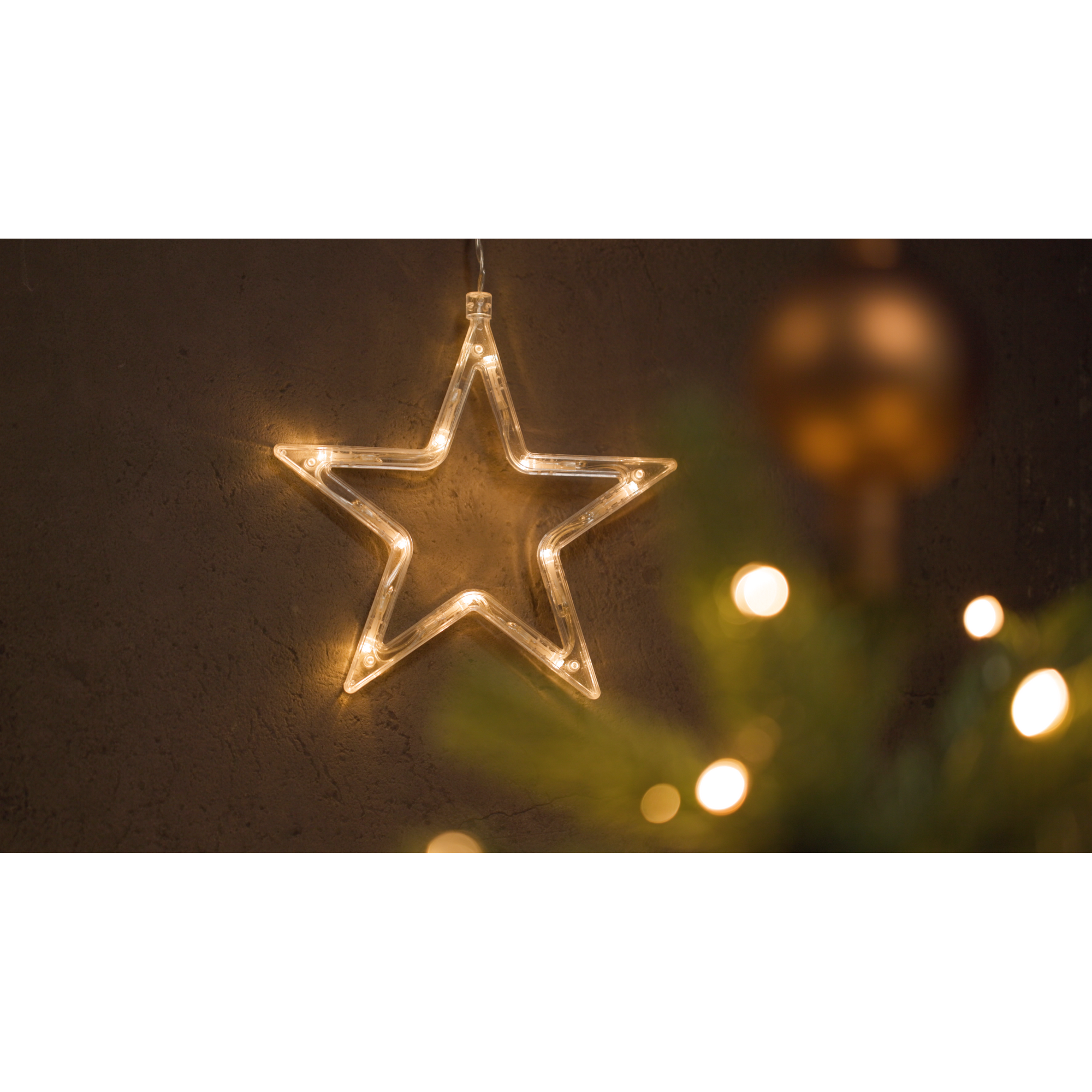 LED-Lichtervorhang 'Stern' 84 LEDs warmweiß 120 cm