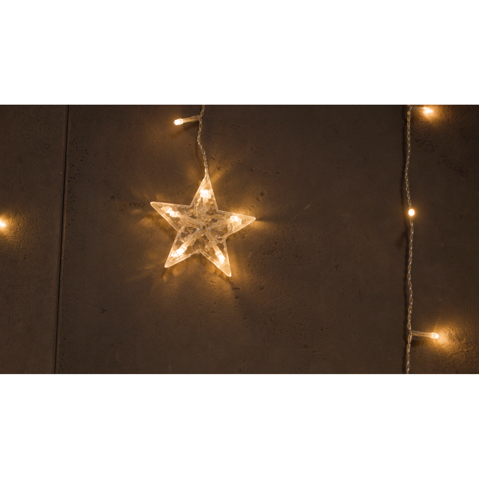 LED-Lichtervorhang 'Stern' 84 LEDs warmweiß 120 cm