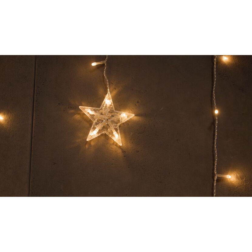 LED-Lichtervorhang 'Stern' 84 LEDs warmweiß 120 cm