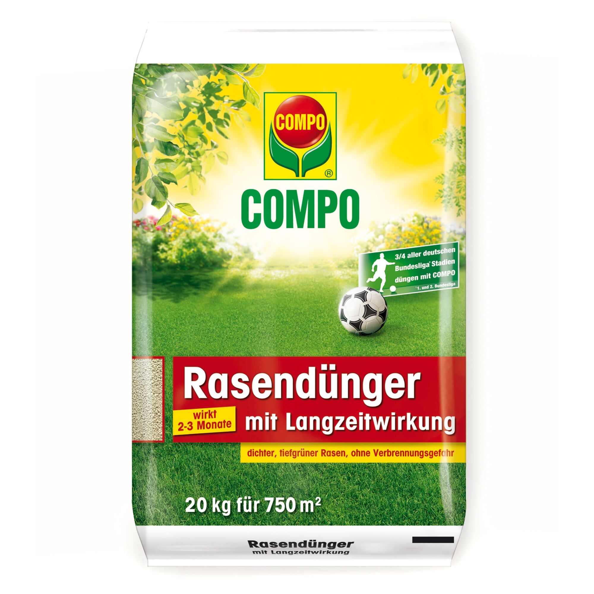 COMPO Rasendünger mit Langzeitwirkung, 20 kg für 750 m²