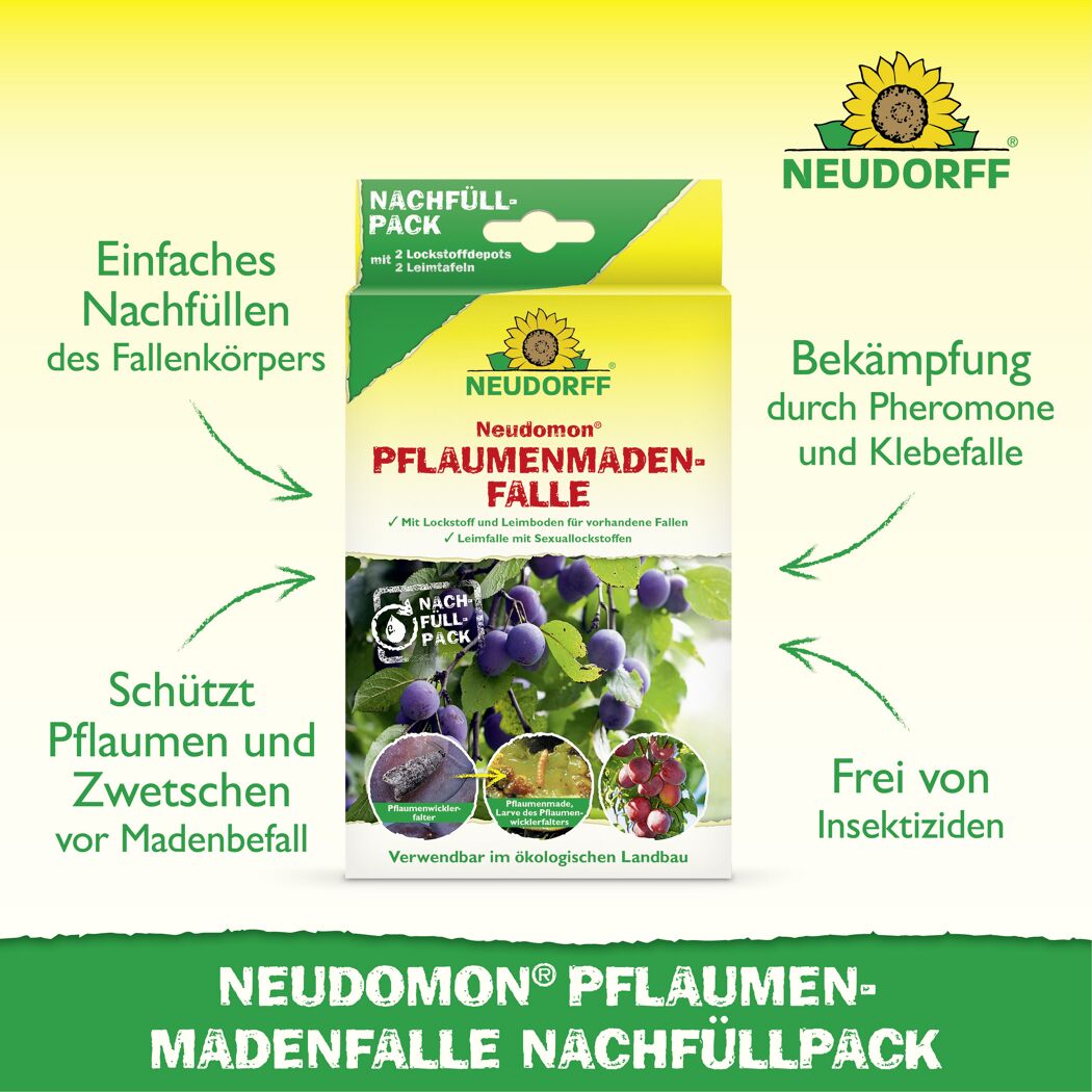 Neudomon Pflaumenmaden-Falle Nachfüllpack 1 Set