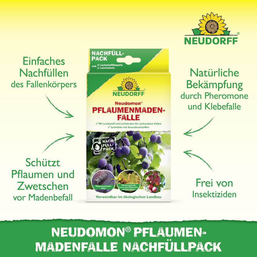 Neudomon Pflaumenmaden-Falle Nachfüllpack 1 Set