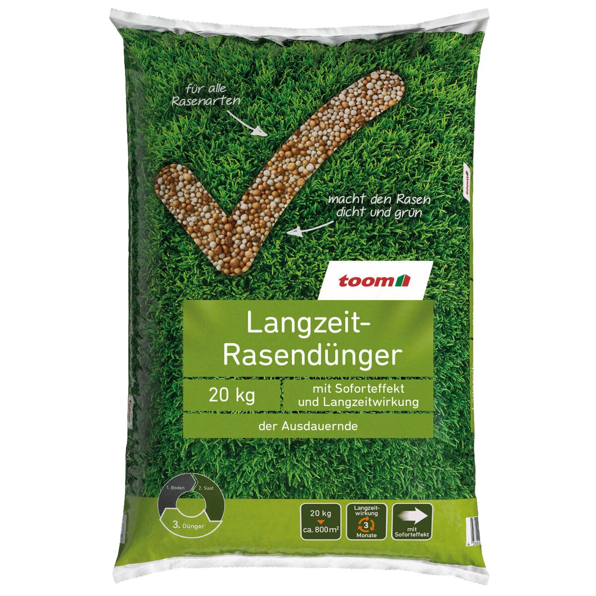 toom Langzeit-Rasendünger 20 kg für 800 m²