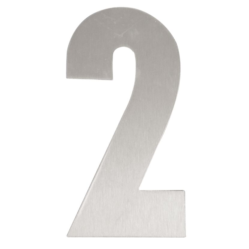 Hausnummer '2' Edelstahl 16 cm