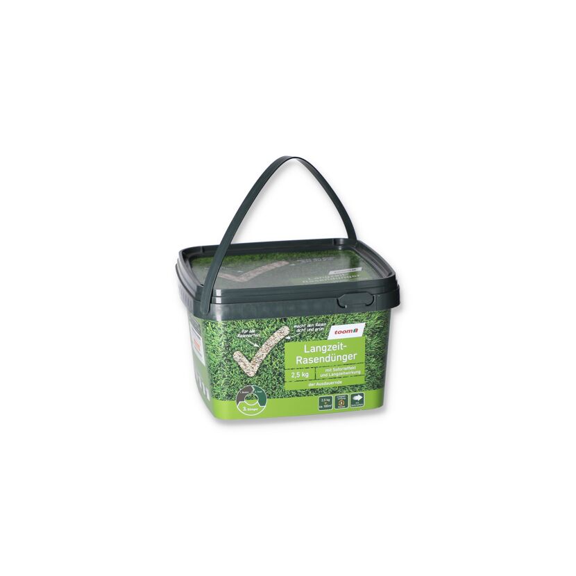 Eimer mit toom Langzeit-Rasendünger 2,5 kg