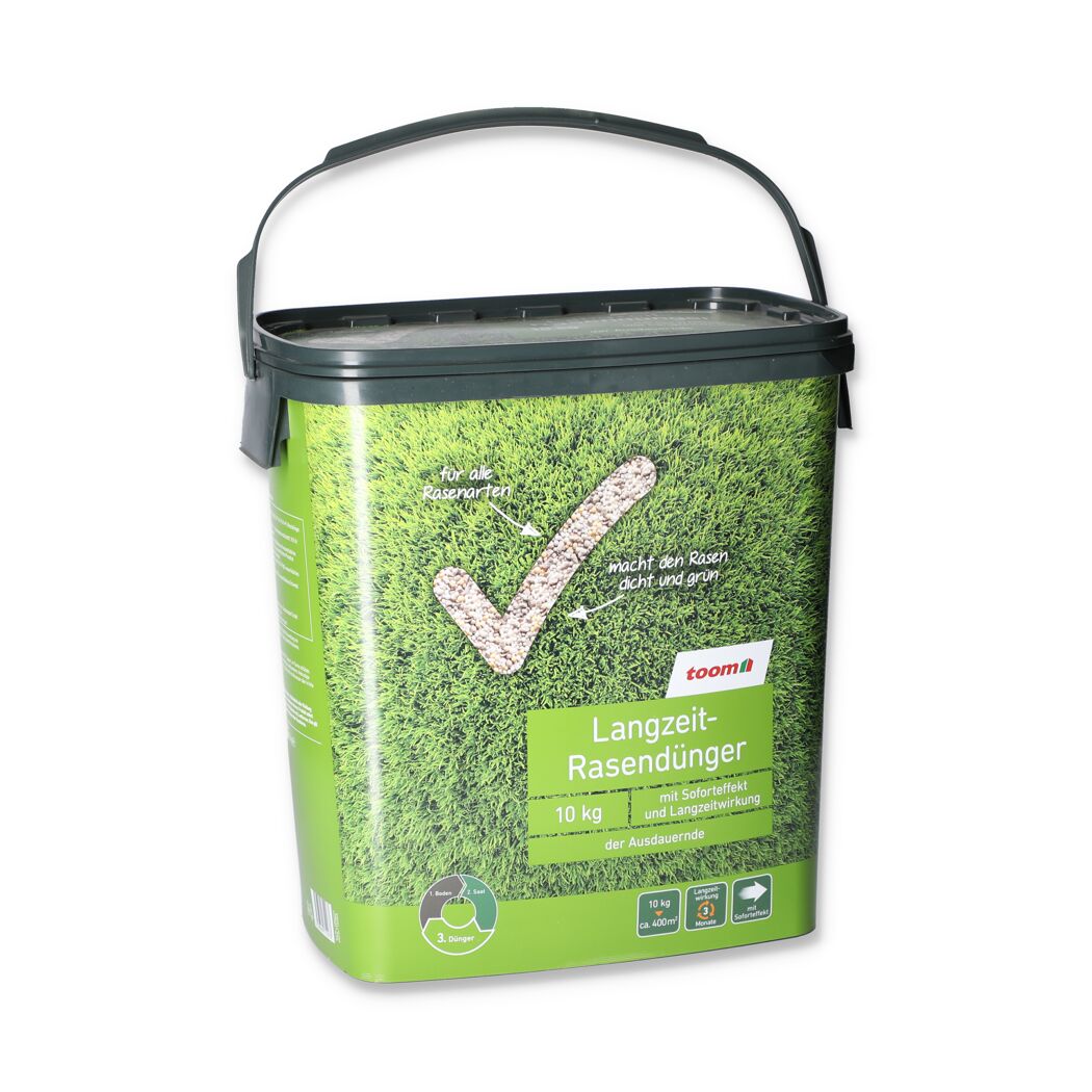 10 kg toom Langzeit-Rasendünger im Eimer