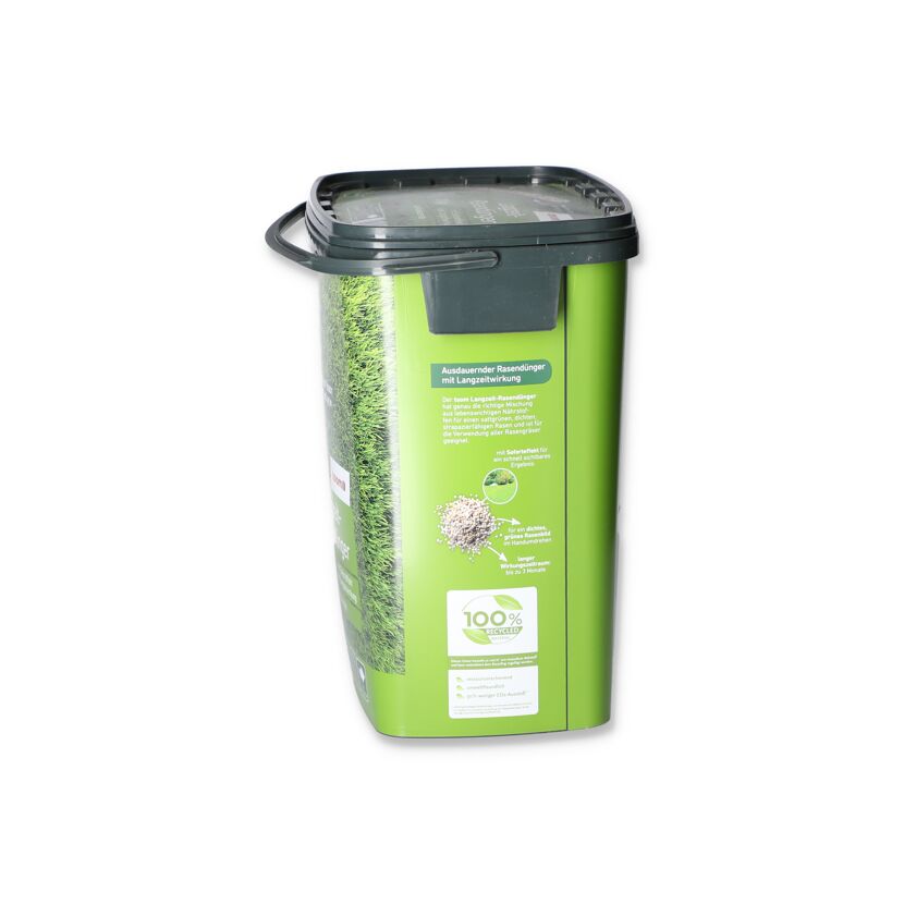 Grüner Eimer mit Rasendünger von toom