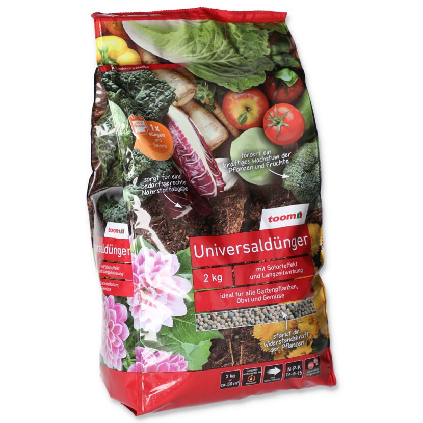 Toom Universaldünger 2 kg für Gartenpflanzen, Obst und Gemüse