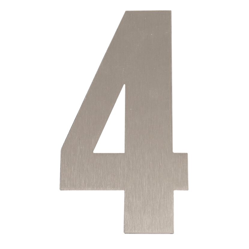 Hausnummer '4' Edelstahl 16 cm