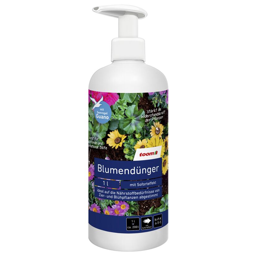 toom Blumendünger 1l Flasche mit Dosierpumpe