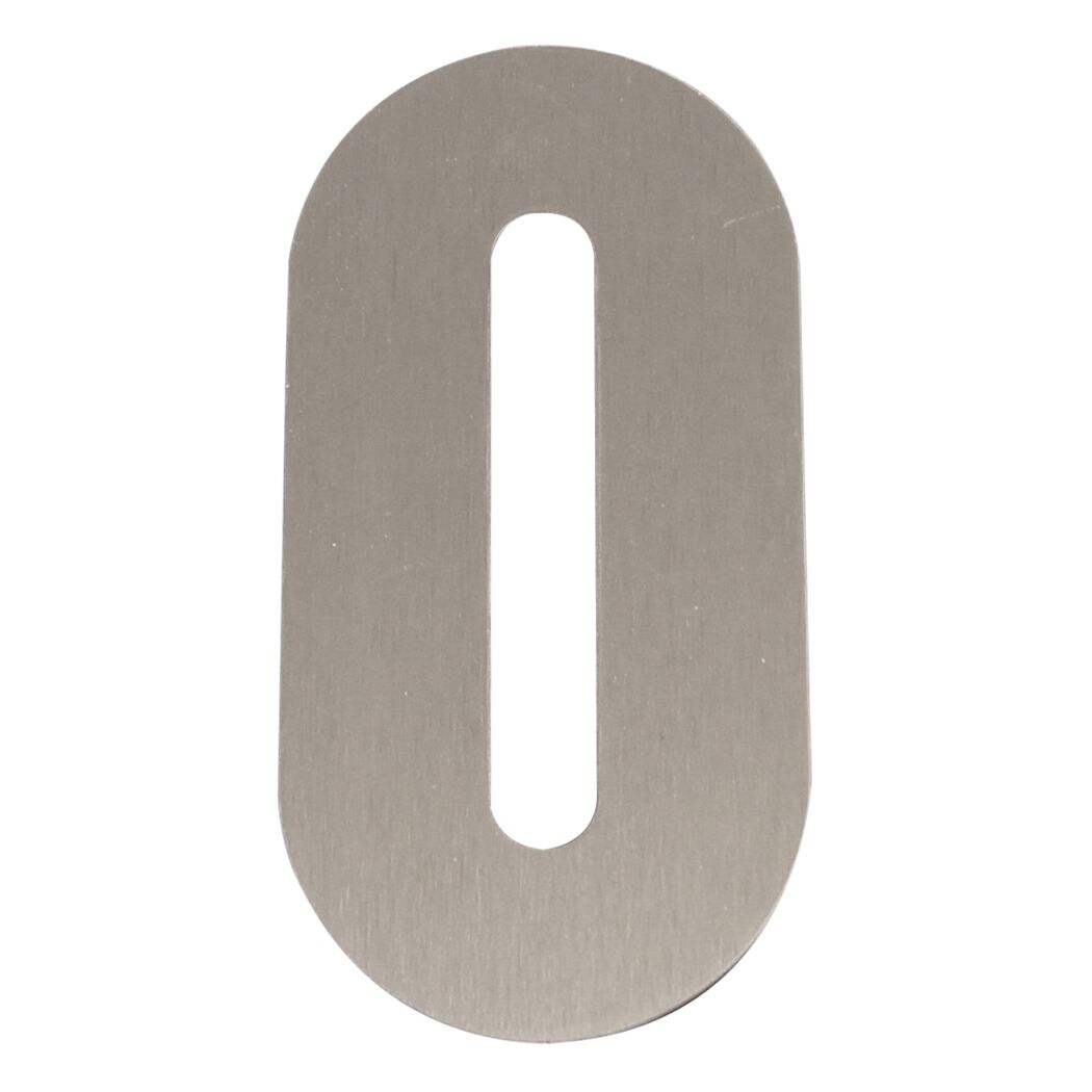 Hausnummer '0' Edelstahl 16 cm