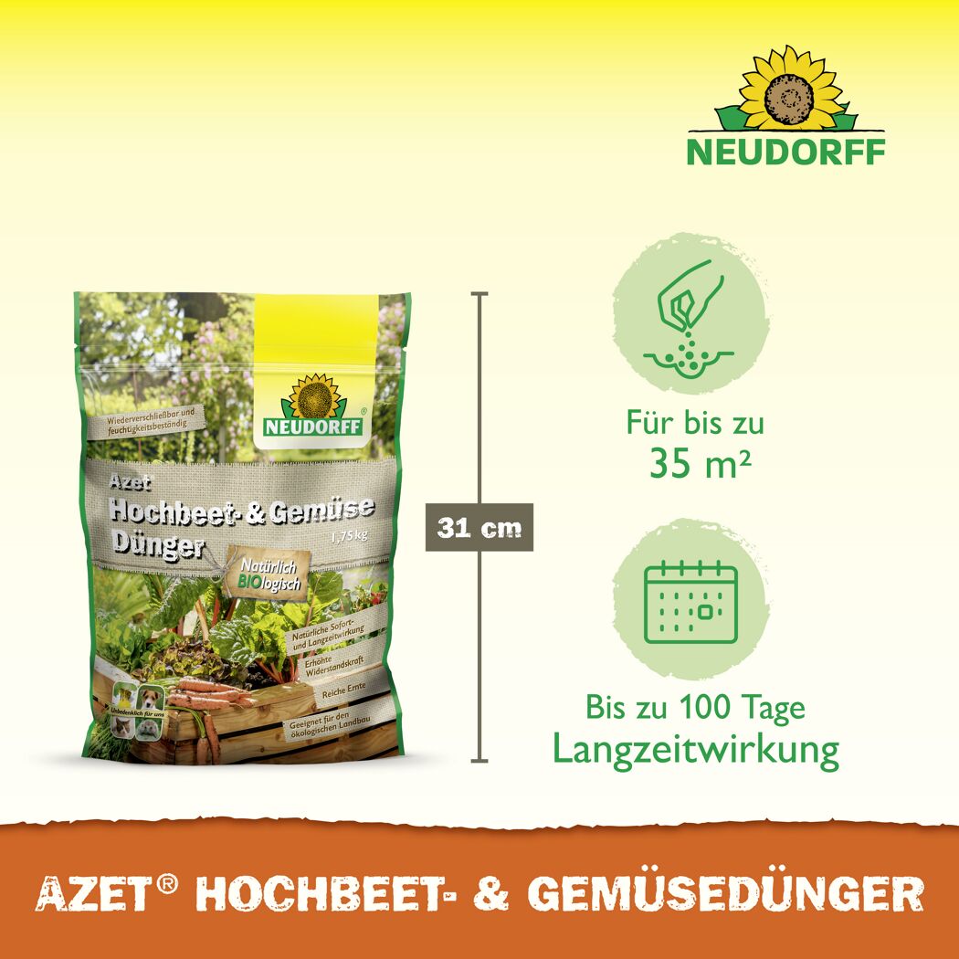 Dünger 'Azet' für Hochbeete und Gemüse