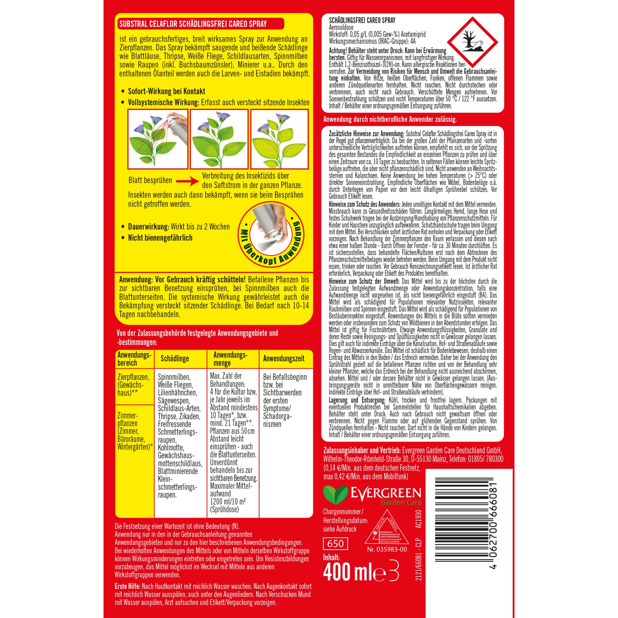 Insektenspray 'Schädlingsfrei' für Orchideen und Zierpflanzen 400 ml + product picture