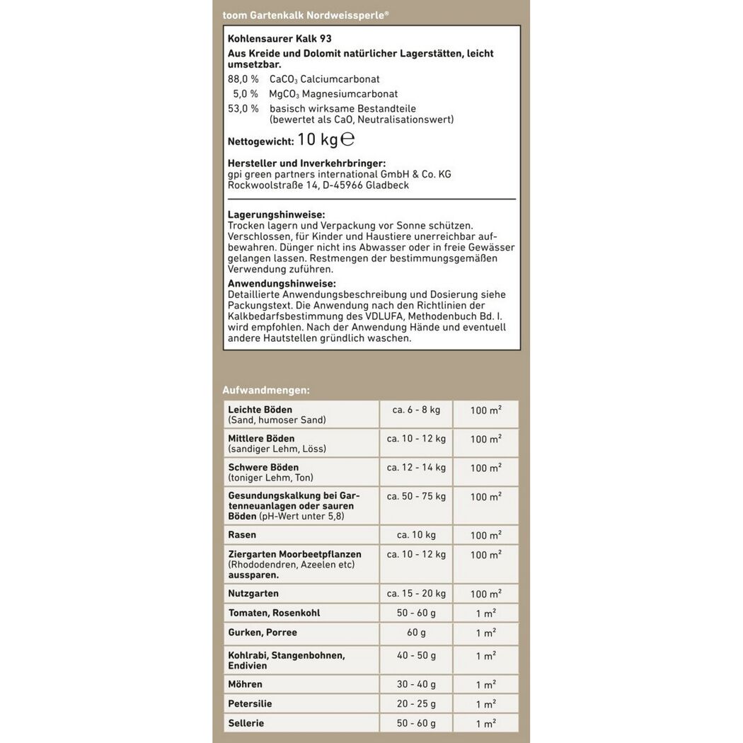 Gartenkalk 'Nordweissperle®' 10 kg