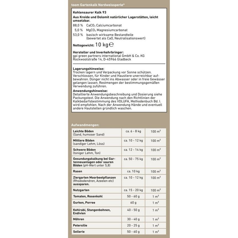 Gartenkalk 'Nordweissperle®' 10 kg