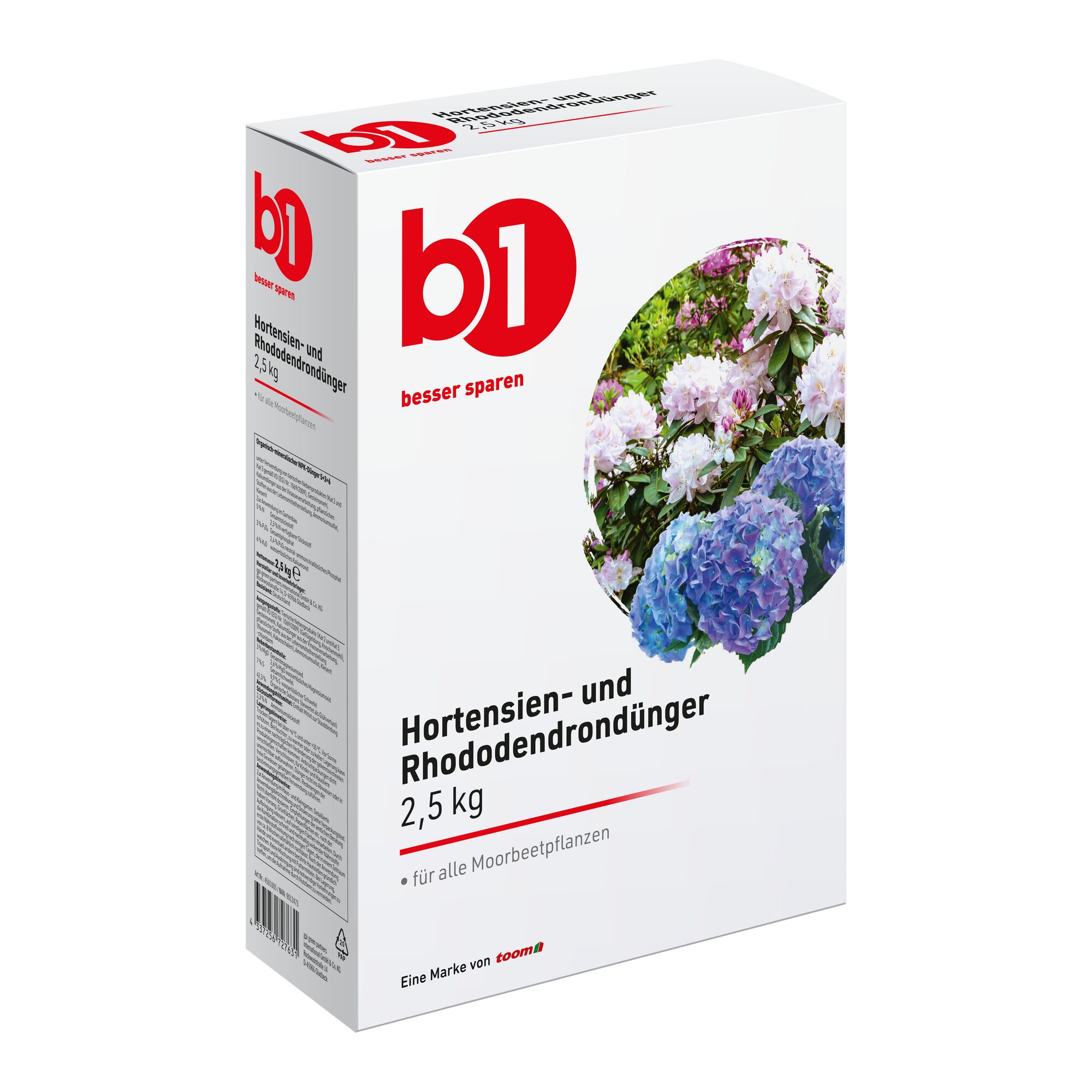 B1 Hortensien- und Rhododendrondünger 2,5 kg