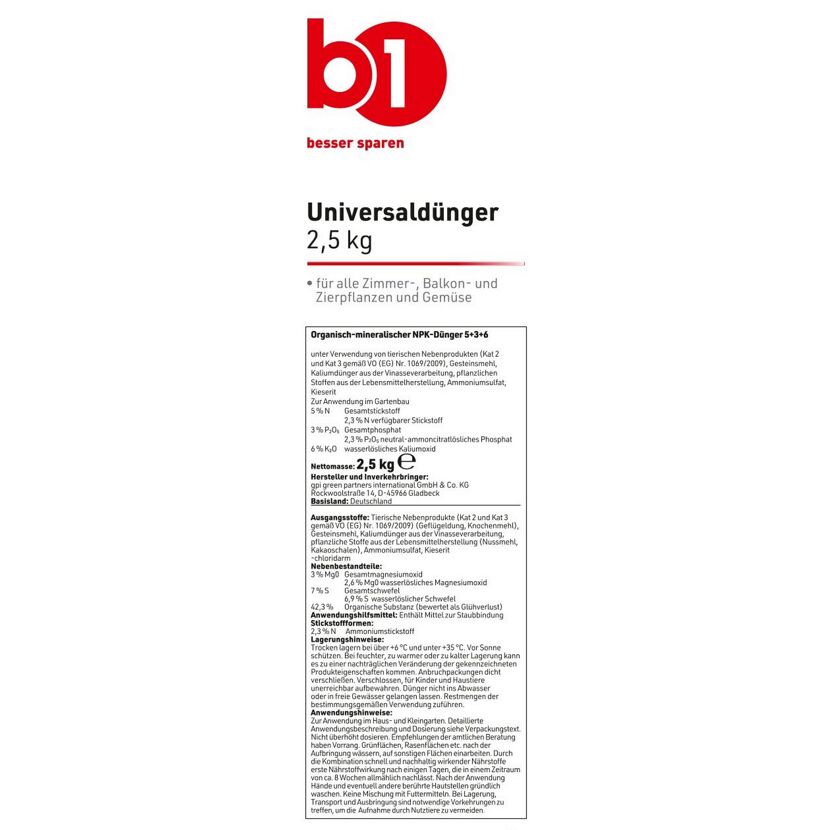 B1 Universaldünger 2,5 kg